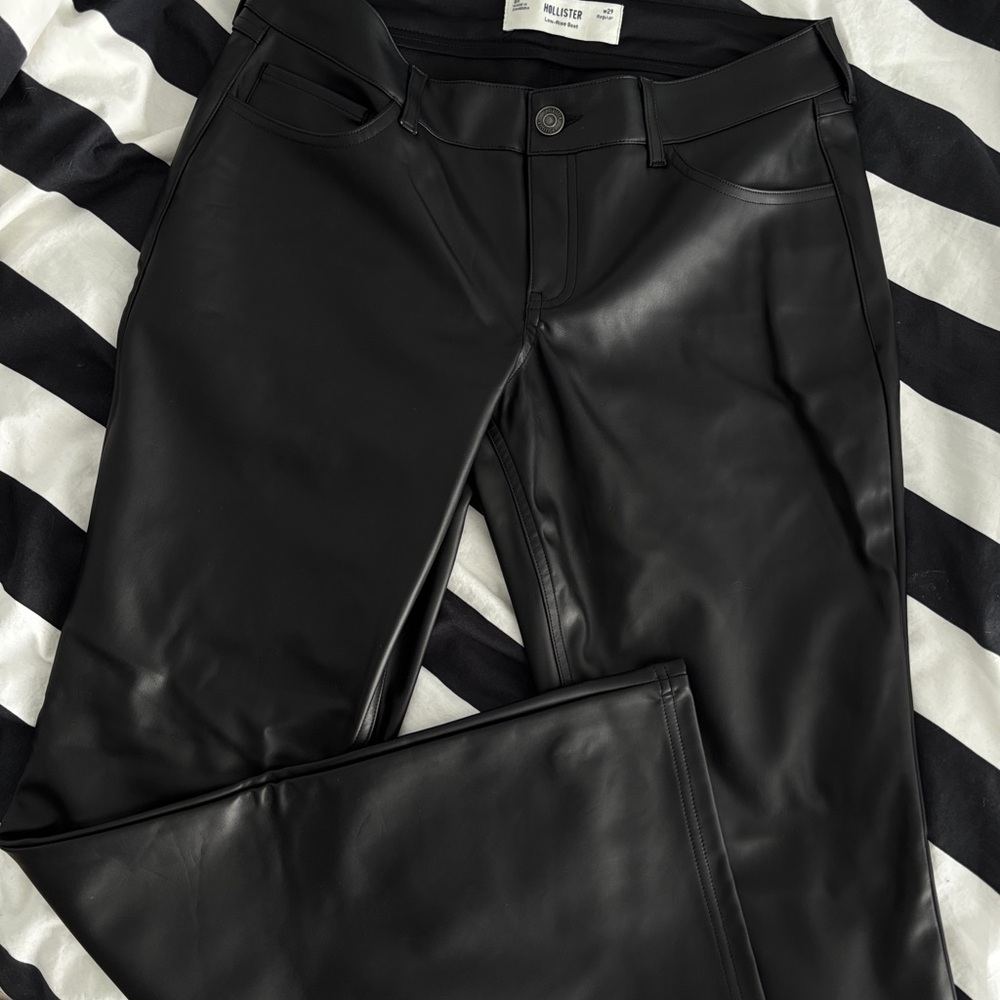 Hollister Women's Black Faux Leather Skinny Jeans